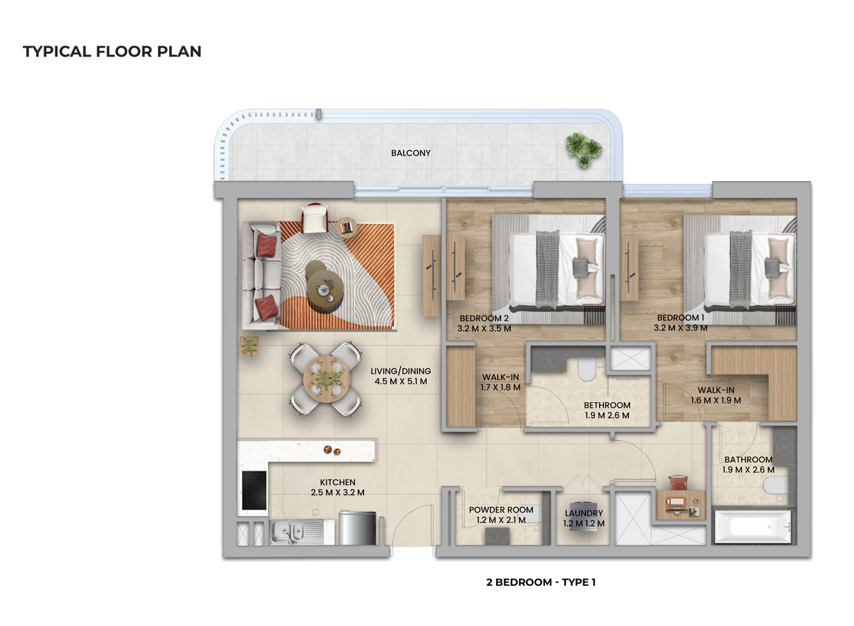 2 Bedroom Plan
